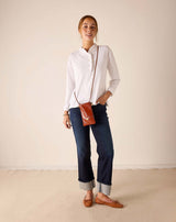 MERSEA Josephine Long Sleeve Ruffle Henley in White
