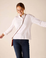 MERSEA Josephine Long Sleeve Ruffle Henley in White