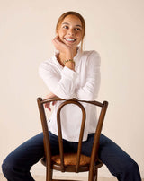 MERSEA Josephine Long Sleeve Ruffle Henley in White