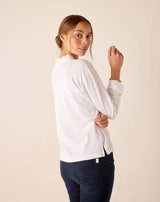 MERSEA Josephine Long Sleeve Ruffle Henley in White