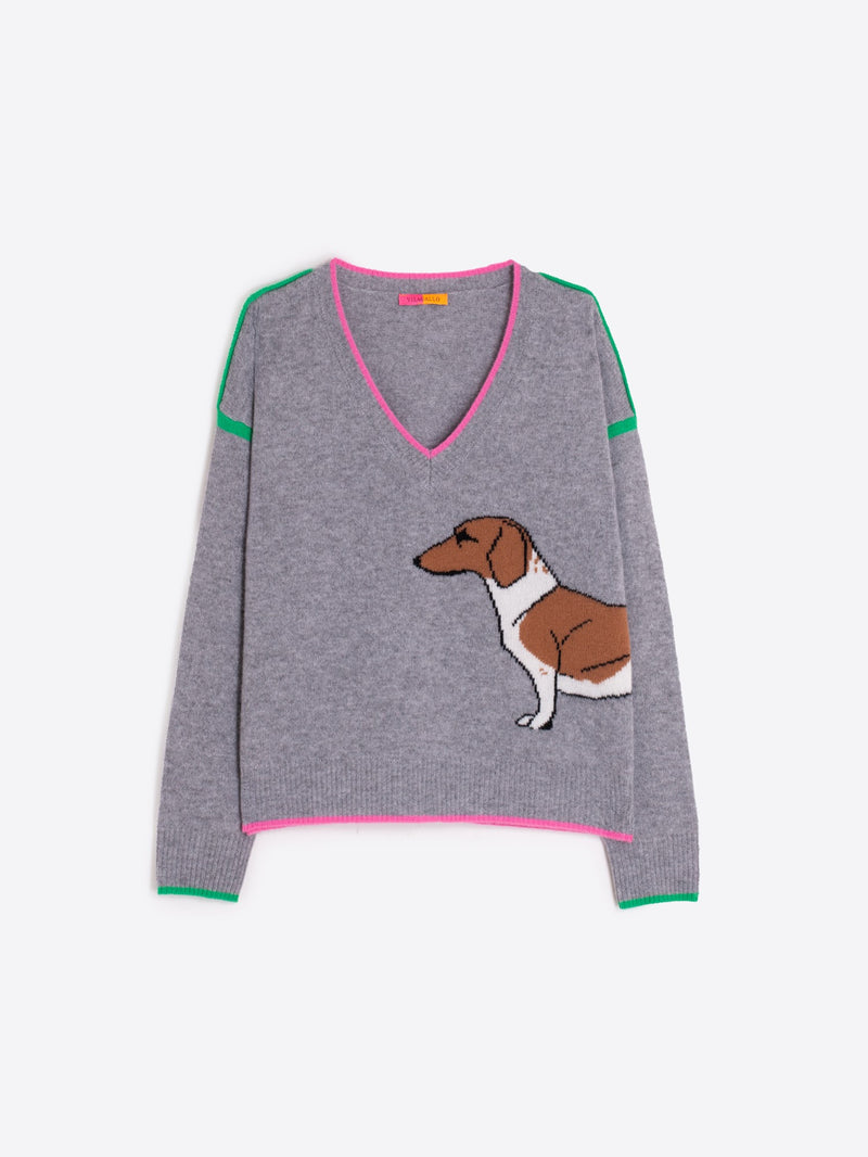 Vilagallo Grey Dog Sweater