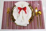 Lauren Dunn Red Polka Dot Bow Acrylic Napkin Rings - Set of 4