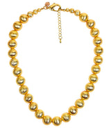 Lisi Lerch Diana Single Strand Beaded Large Necklace - 14mm - Brushed Gold