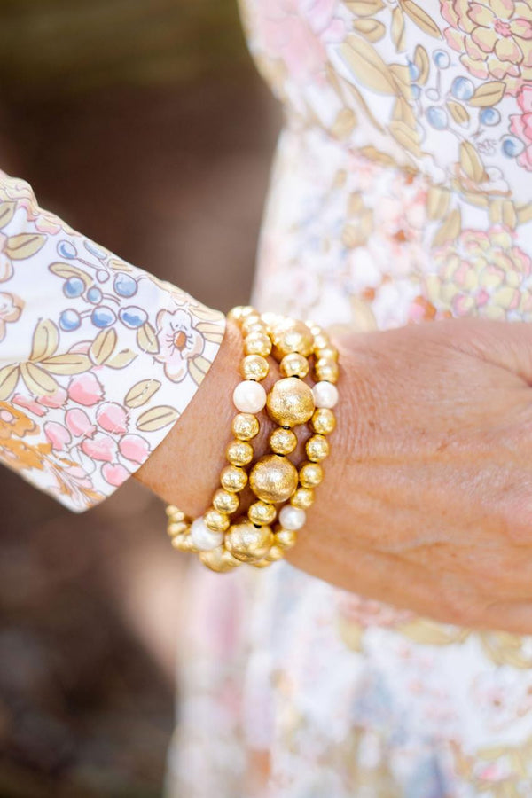 Lisi Lerch Georgia Fresh Water Pearl and Gold Bracelet - 10MM