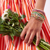 Ashley Small Gold Brass and Crystal Stretch Bracelet (Multiple Color Options)