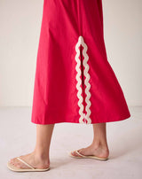 Mersea Luna Ric Rac Maxi Dress in Cherries Jubilee