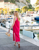 Mersea Luna Ric Rac Maxi Dress in Cherries Jubilee