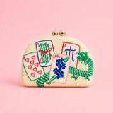 Mahjong Embroidered Clutch
