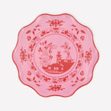 Pink Vintage Botanical Salad Plates (Set of 8)