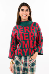 Merriest Sweater in Green and Red