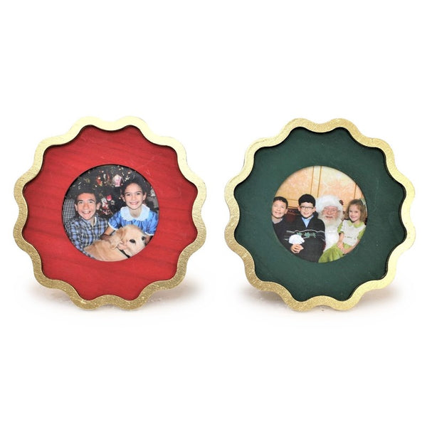 9" Scalloped Photo Frame with Gold Trim (Two Color Options)