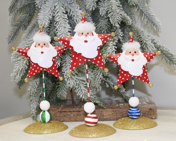 Metal Star Santa on Stand (Three Style Options)