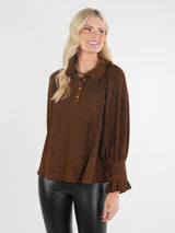 Emily McCarthy Charlotte Top in Black Gold - Nativity Knit