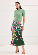The Hillary Skirt in Emerald Green