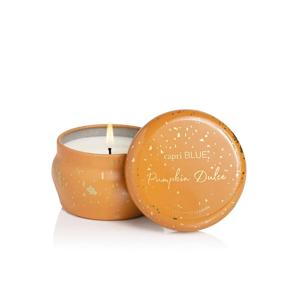 Capri Blue 3oz Mini Pumpkin Dulce Glimmer Tin Candle