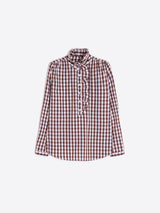 Vilagallo Chocolate Plaid Blouse