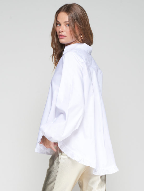Vilagallo White Blouse with Heart Buttons