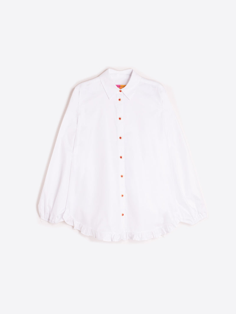 Vilagallo White Blouse with Heart Buttons