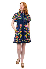 Carlota Dress in Navy