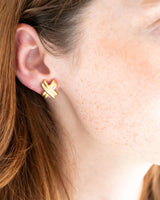 Susan Shaw Gold Small X's Earrings