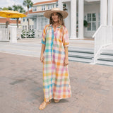 Sunshine Tienda Rainbow Plaid Oasis Dress