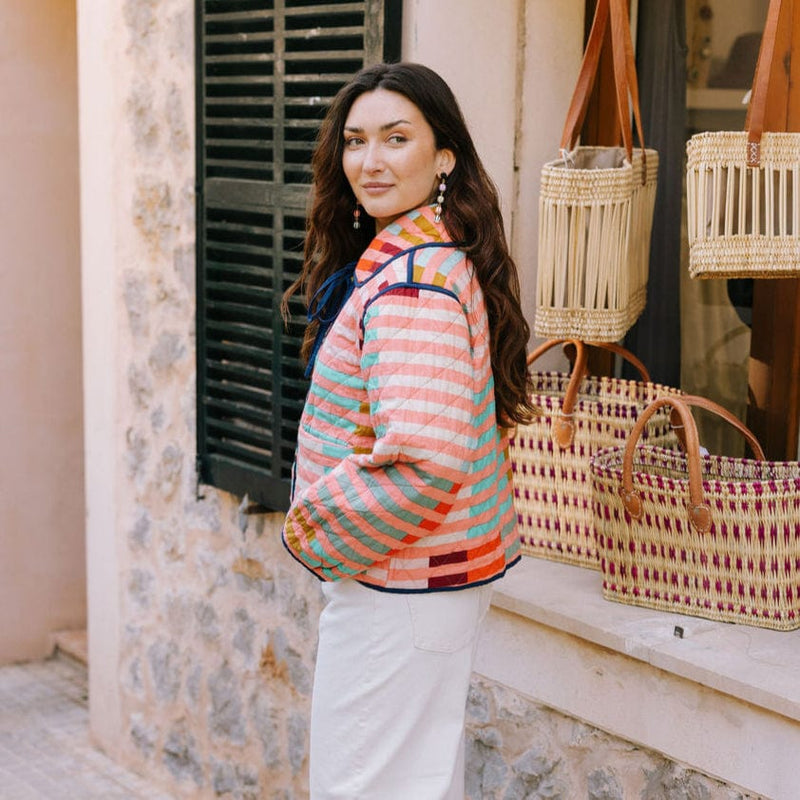 Reversible Stripe Stevie Quilted Jacket