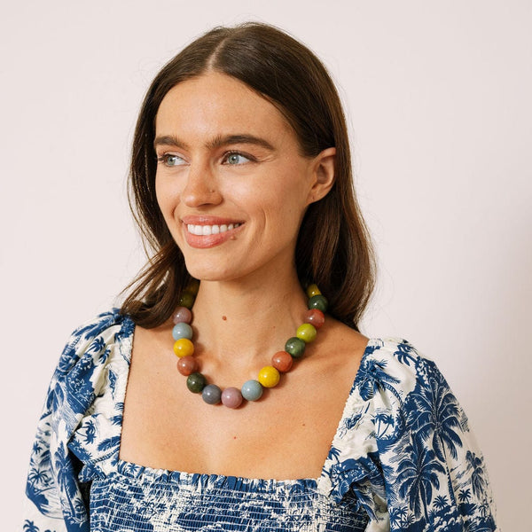 Smoky Rainbow Gumball Necklace