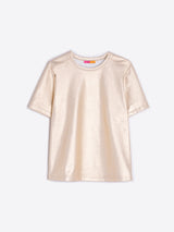 Vilagallo Amalia Metallic Gold Stretch T-Shirt