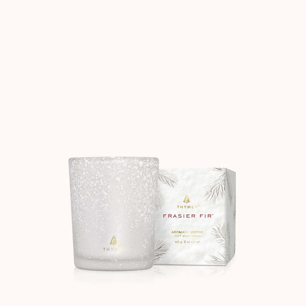 Thymes Flocked Votive Candle