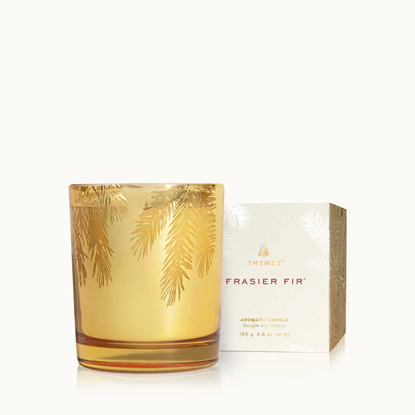 Thymes Frasier Fir Gilded Gold Candle 6.5oz