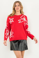 Red Bow Knit Sweater