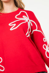 Red Bow Knit Sweater