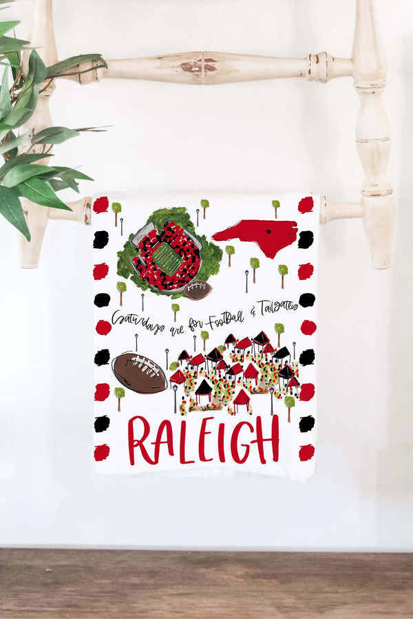 Raleigh College Town Tea Towel