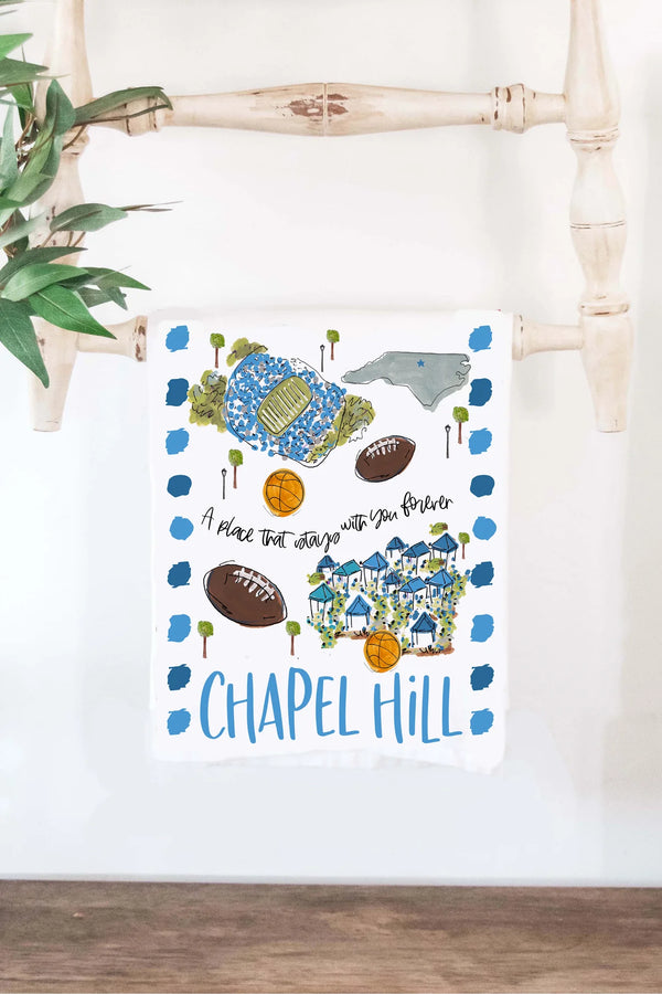 Chapel Hill College Town Tea Towel