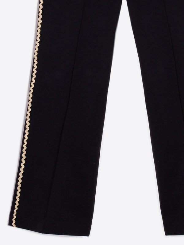 Vilagallo Black Stretch Knit Trouser