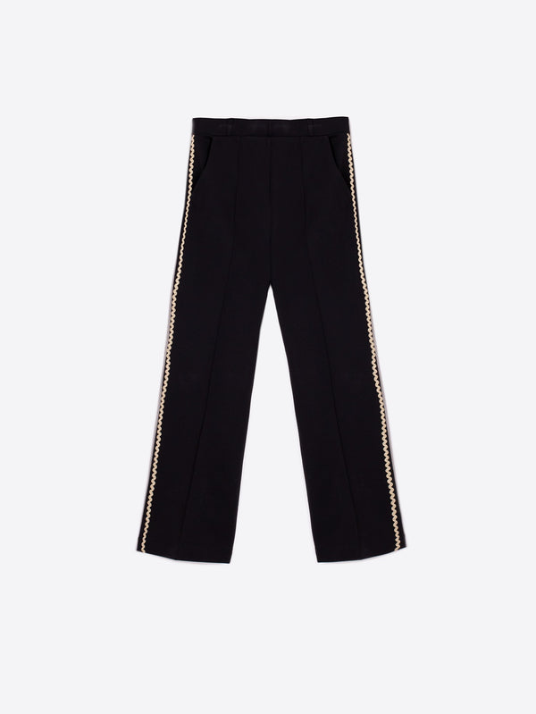 Vilagallo Black Stretch Knit Trouser