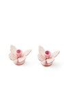 Mackenzie-Childs Rosy Check Butterfly Candle Holders (Set of 2)