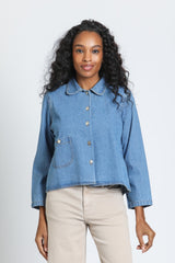 City Swing Jacket in Light Indigo