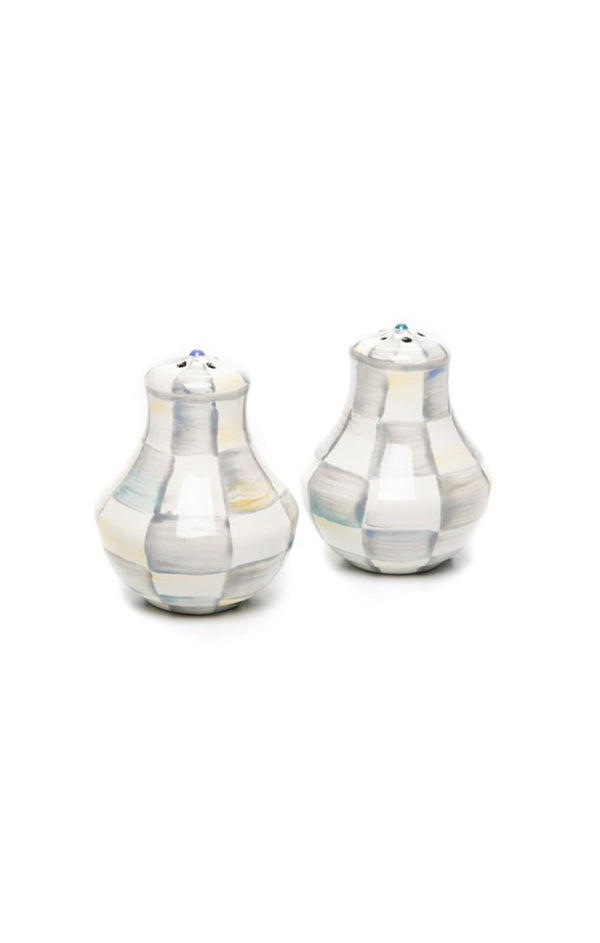 Mackenzie Childs Sterling Check Salt & Pepper Shakers