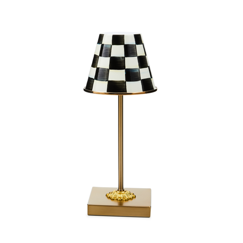 Mackenzie Childs Courtly Check LED Rechargable Cafe Table Lamp