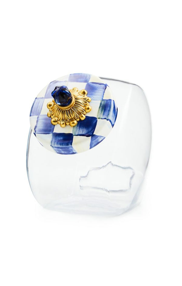 Mackenzie Childs Sweets Jar with Royal Check Lid