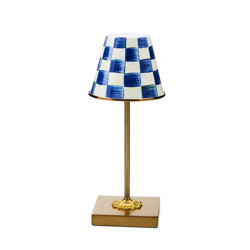 Mackenzie Childs Royal Check LED Rechargeable Cafe Table Lamp