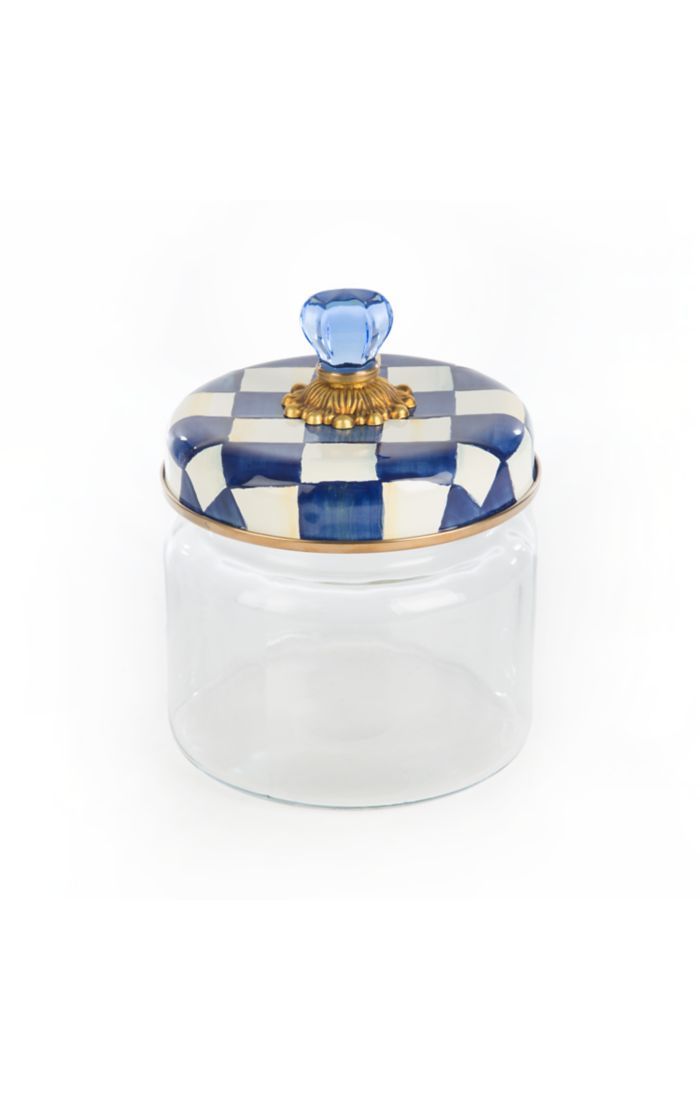 Mackenzie Childs Small Royal Check Kitchen Canister
