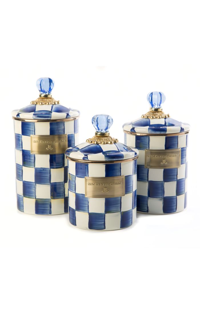 Mackenzie Childs Royal Check Canister (Three Size Options)