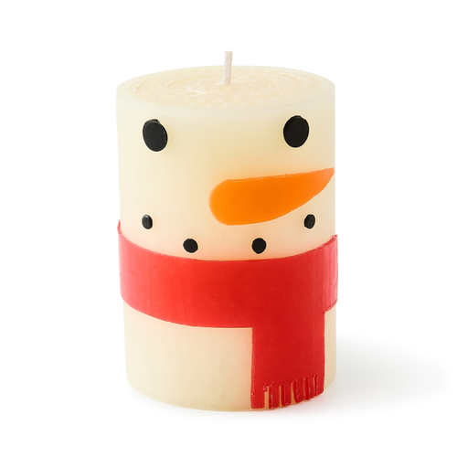 Mackenzie Childs Snowman 4" Pillar Candle