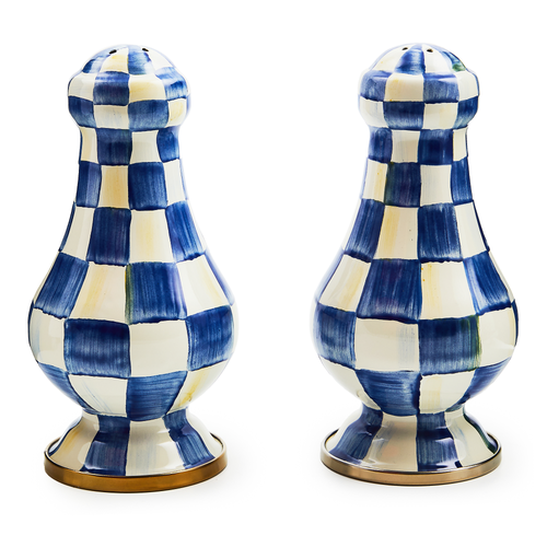 Mackenzie Childs Royal Check Large Salt and Pepper Shakers