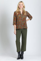 Green Fennel Ponte Cropped Wide Leg Pant