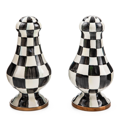 Mackenzie Childs Courtly Check Large Salt and Pepper Shakers