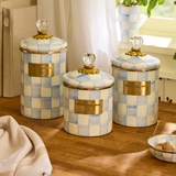 Mackenzie Check Sky Check Canister (Three Size Options)