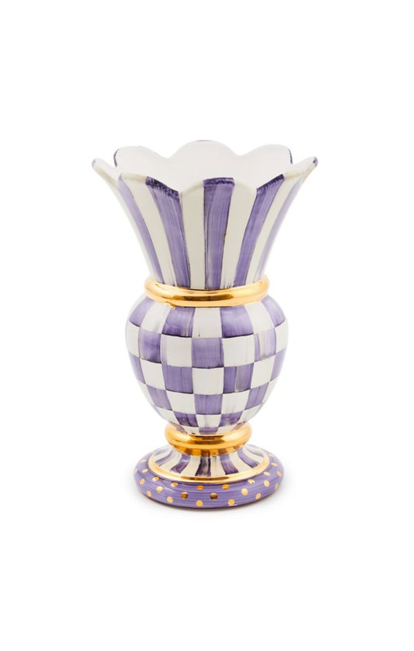 Mackenzie Childs Plum Check Great Vase